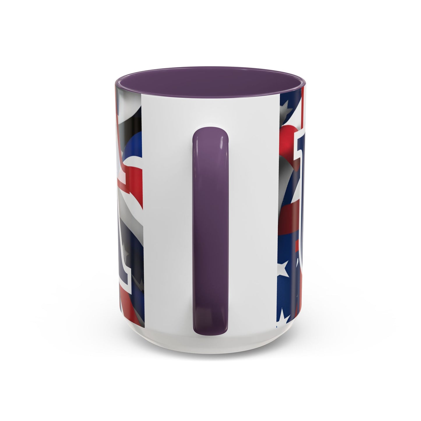 USA! USA! USA Blue font Patriot Blue Accent Mug by theGreenDragonTavern.shop