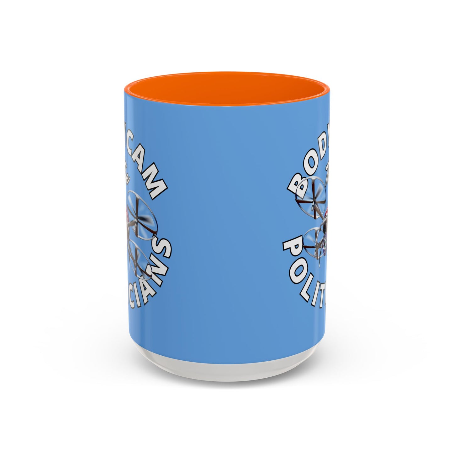 Bodycam the Politicians Drone Light Blue Accent Mug by theGreenDragonTavern.shop