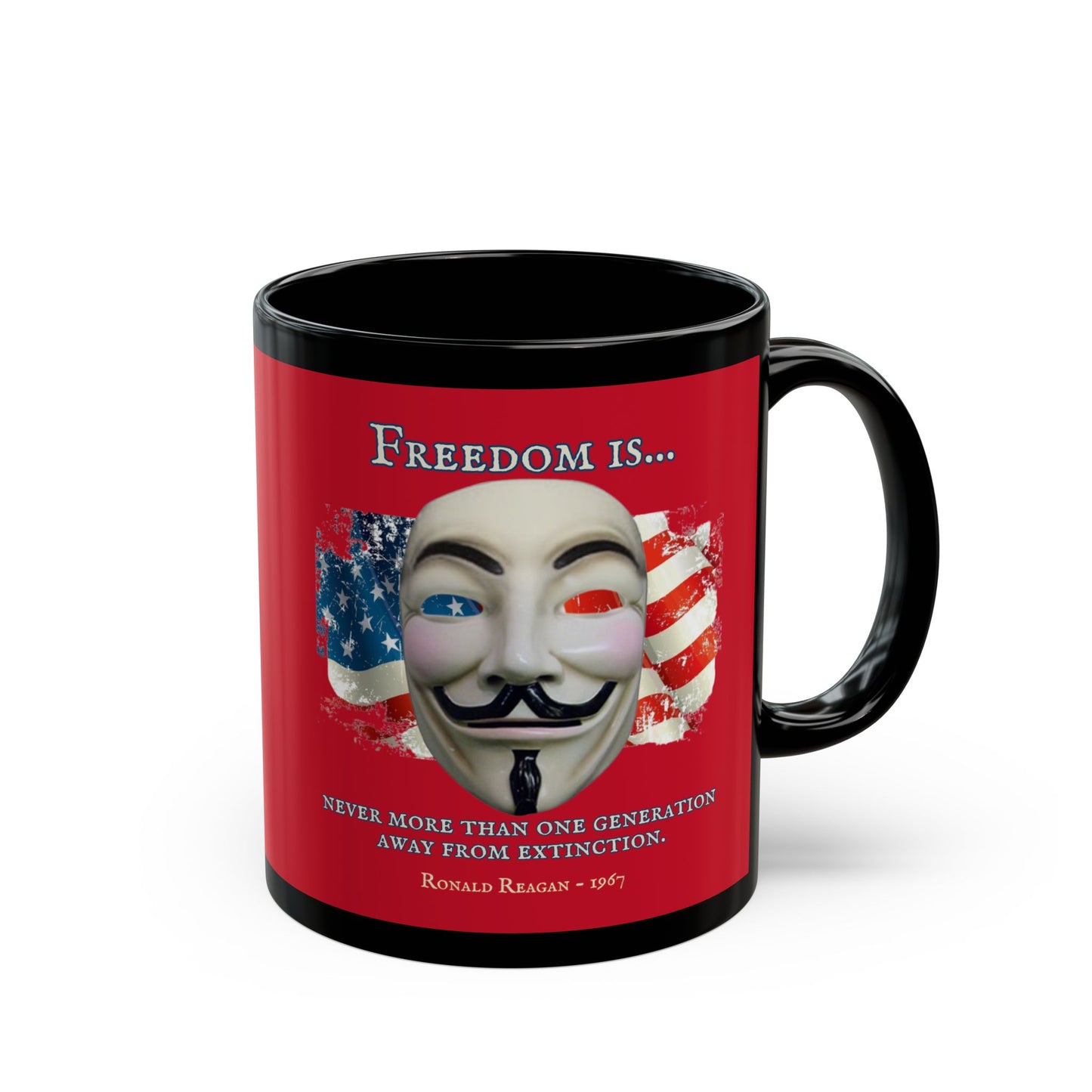 Ronald Reagan Freedom Vendetta Red Mug by theGreenDragonTavern.shop