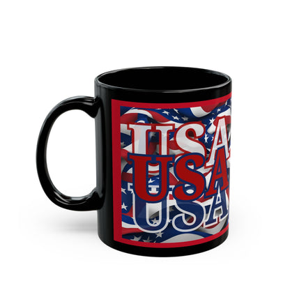 USA Red font Center Patriot Red Mug by theGreenDragonTavern.shop
