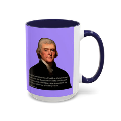 We hold these truths to be self-evident Light Purple Accent Mug by theGreenDragonTavern.shop