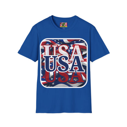 Red White and BLUE USA Patriot Dark colors Unisex T-Shirt by theGreenDragonTavern.shop