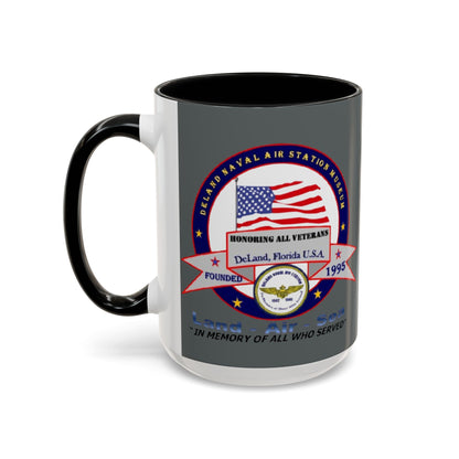 DNASM 2-sided, Founding & Student Art w/Navy Ring Grey Accent Mug by theGreenDragonTavern.shop