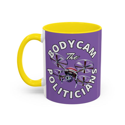 Bodycam the Politicians Drone Light Purple Accent Mug by theGreenDragonTavern.shop