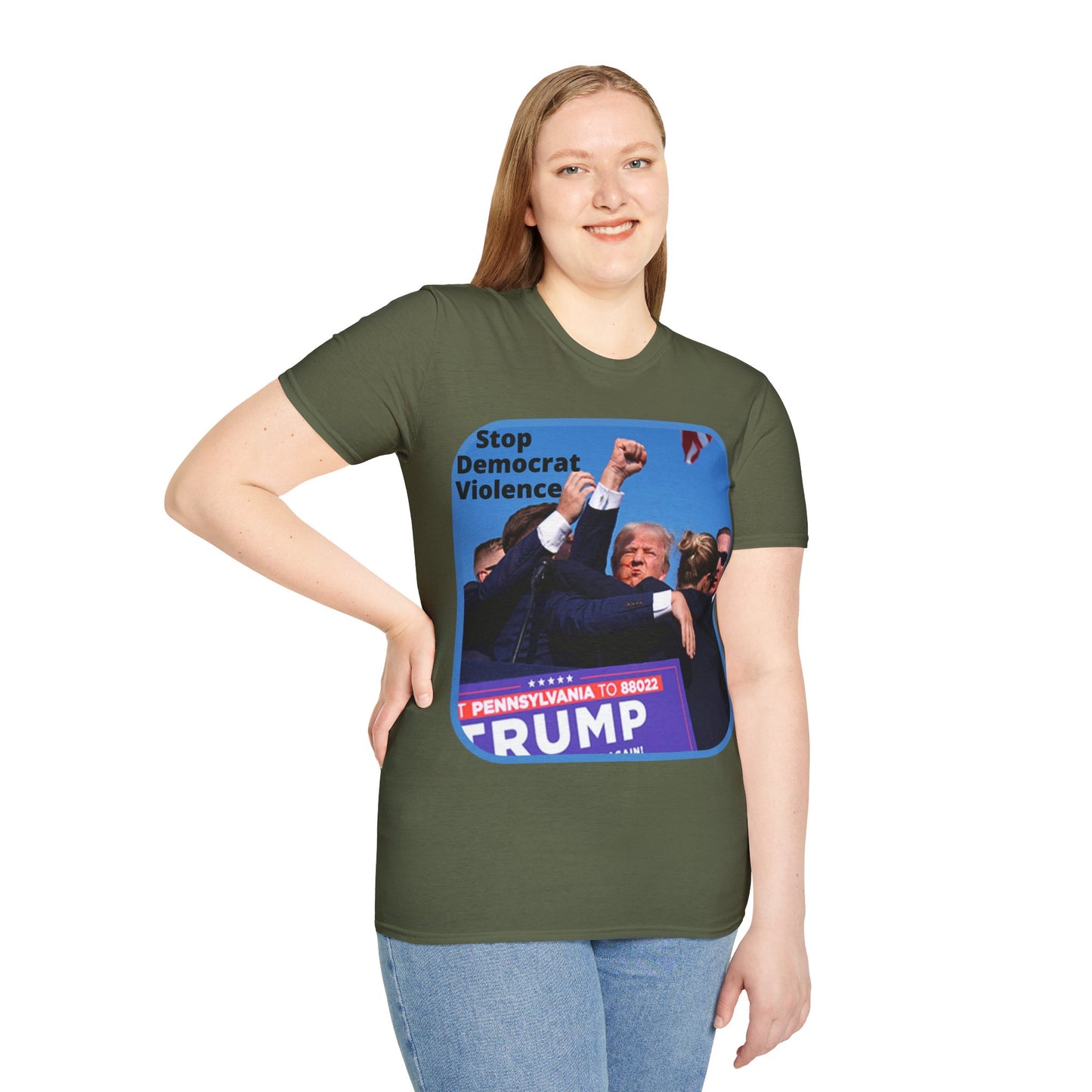 Stop Democrat Violence Dark colors Unisex T-Shirt by theGreenDragonTavern.shop