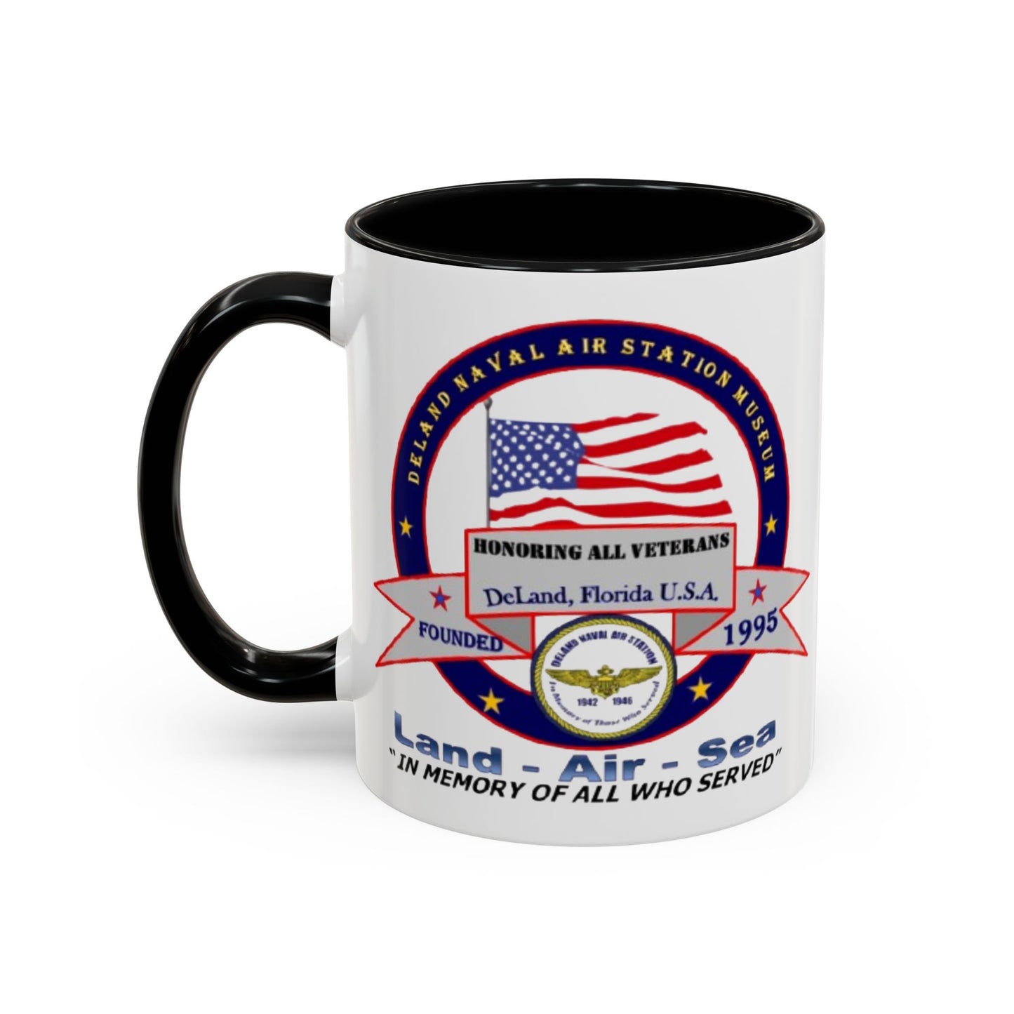 DNASM 2-sided, Founding & Student Art White Accent Mug by theGreenDragonTavern.shop