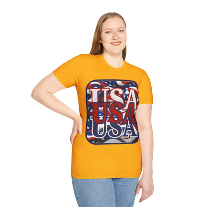 RED White and Blue USA Patriot Light colors Unisex T-Shirt by theGreenDragonTavern.shop