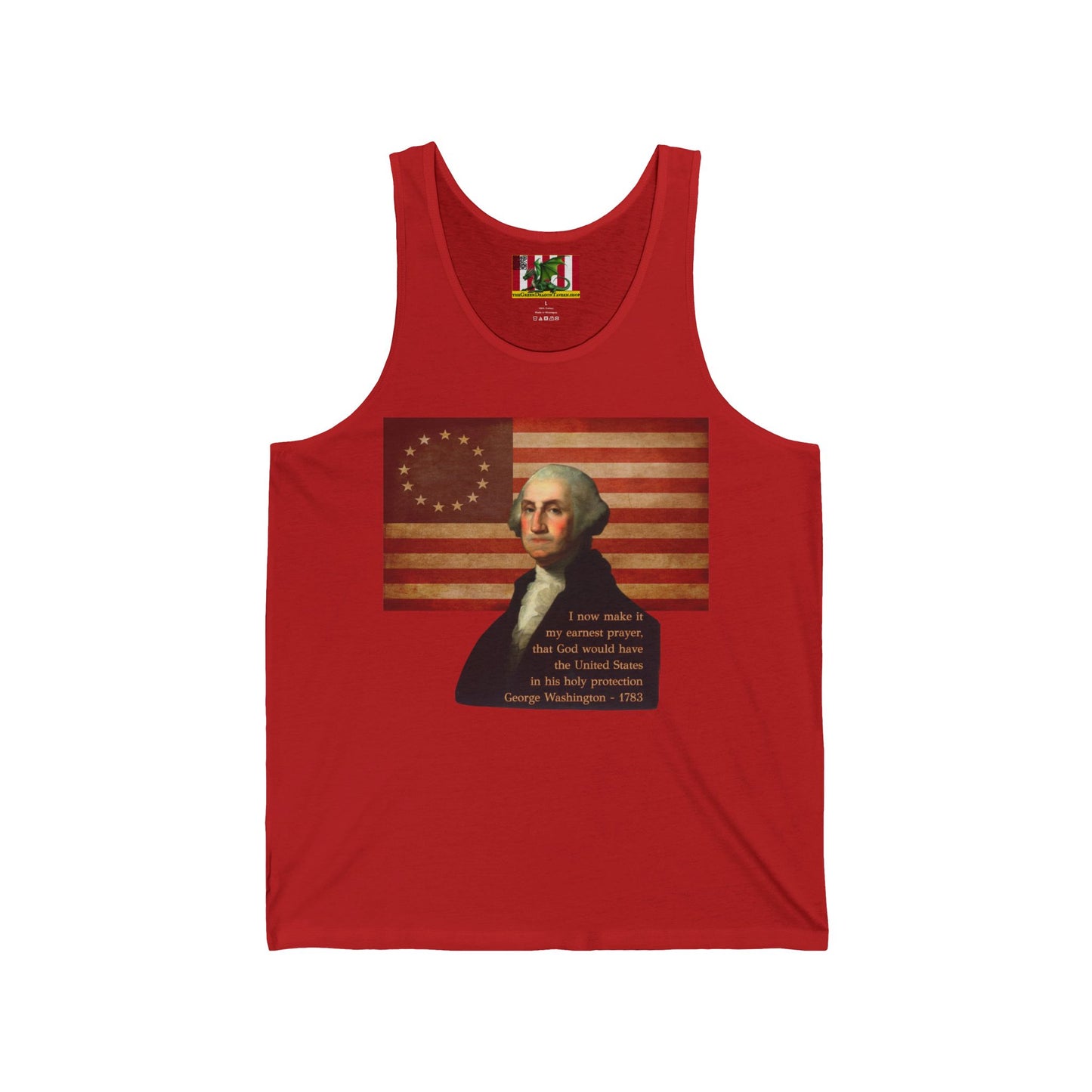 Washington's Earnest Prayer Unisex Jersey Tank Top by theGreenDragonTavern.shop
