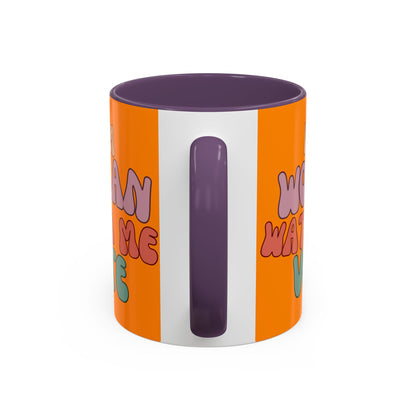 I Am Woman Watch Me Vote Orange Accent Mug by theGreenDragonTavern.shop