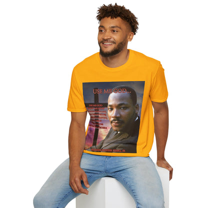 Use Me God, MLK Jr Light colors Unisex T-Shirt by theGreenDragonTavern.shop