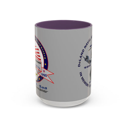 DNASM 2-sided, Founding & Student Art Light Grey Accent Mug by theGreenDragonTavern.shop