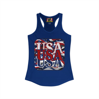 RED White and Blue USA Patriot Women's Racerback Tank Top by theGreenDragonTavern.shop