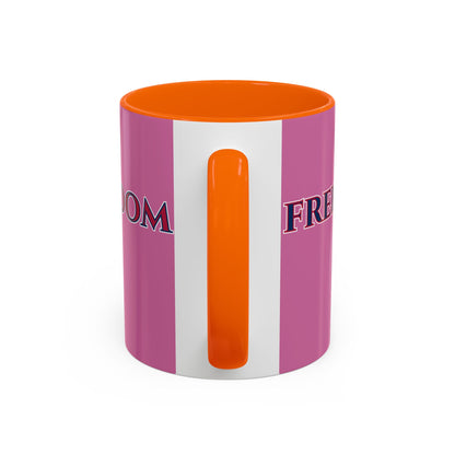 Freedom, Pink Accent Mug by theGreenDragonTavern.shop