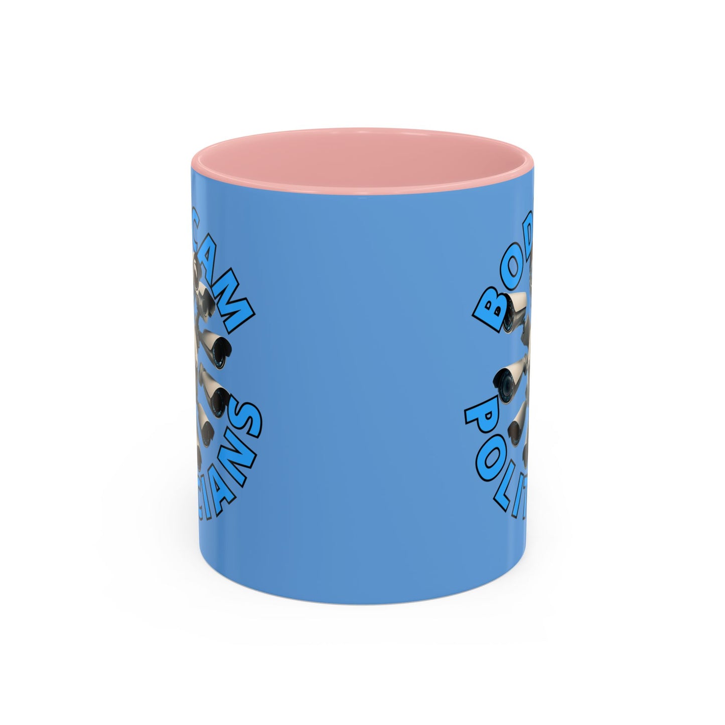 Bodycam the Politicians Cameras Blue Accent Mug by theGreenDragonTavern.shop