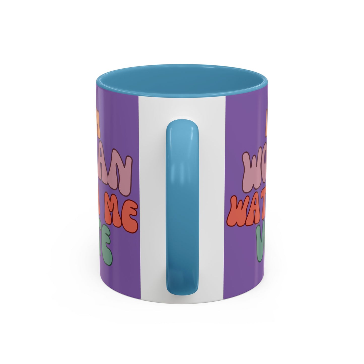 I Am Woman Watch Me Vote Light Purple Accent Mug by theGreenDragonTavern.shop