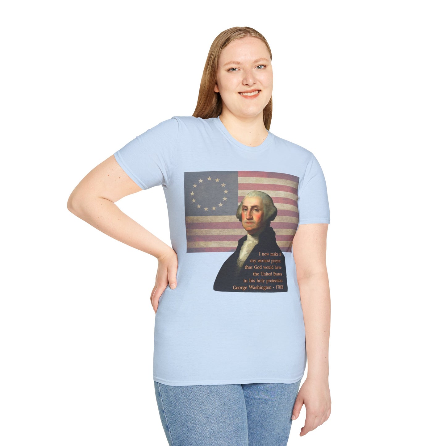 Washington's Earnest Prayer Light colors Unisex T-Shirt by theGreenDragonTavern.shop