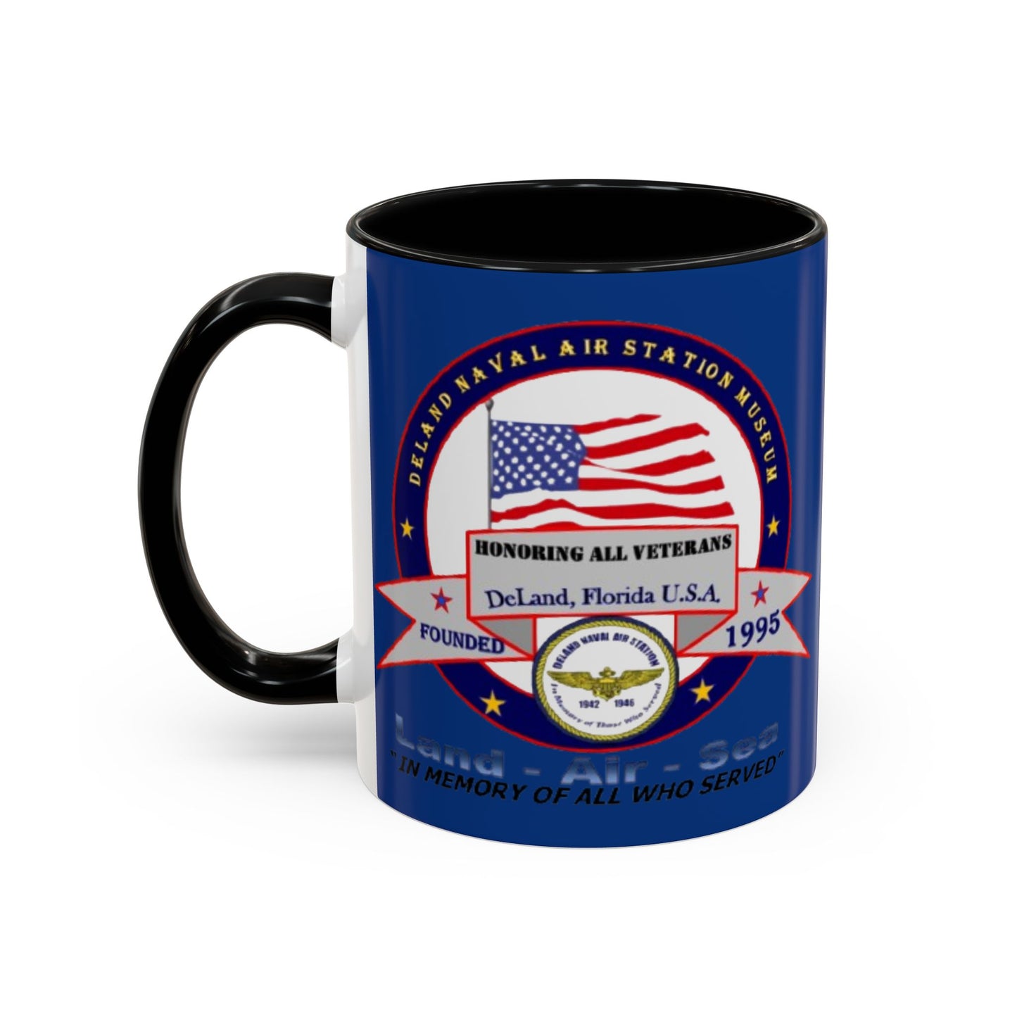 DNASM 2-sided, Founding & Student Art w/WhiteBG Dark Blue Accent Mug by theGreenDragonTavern.shop