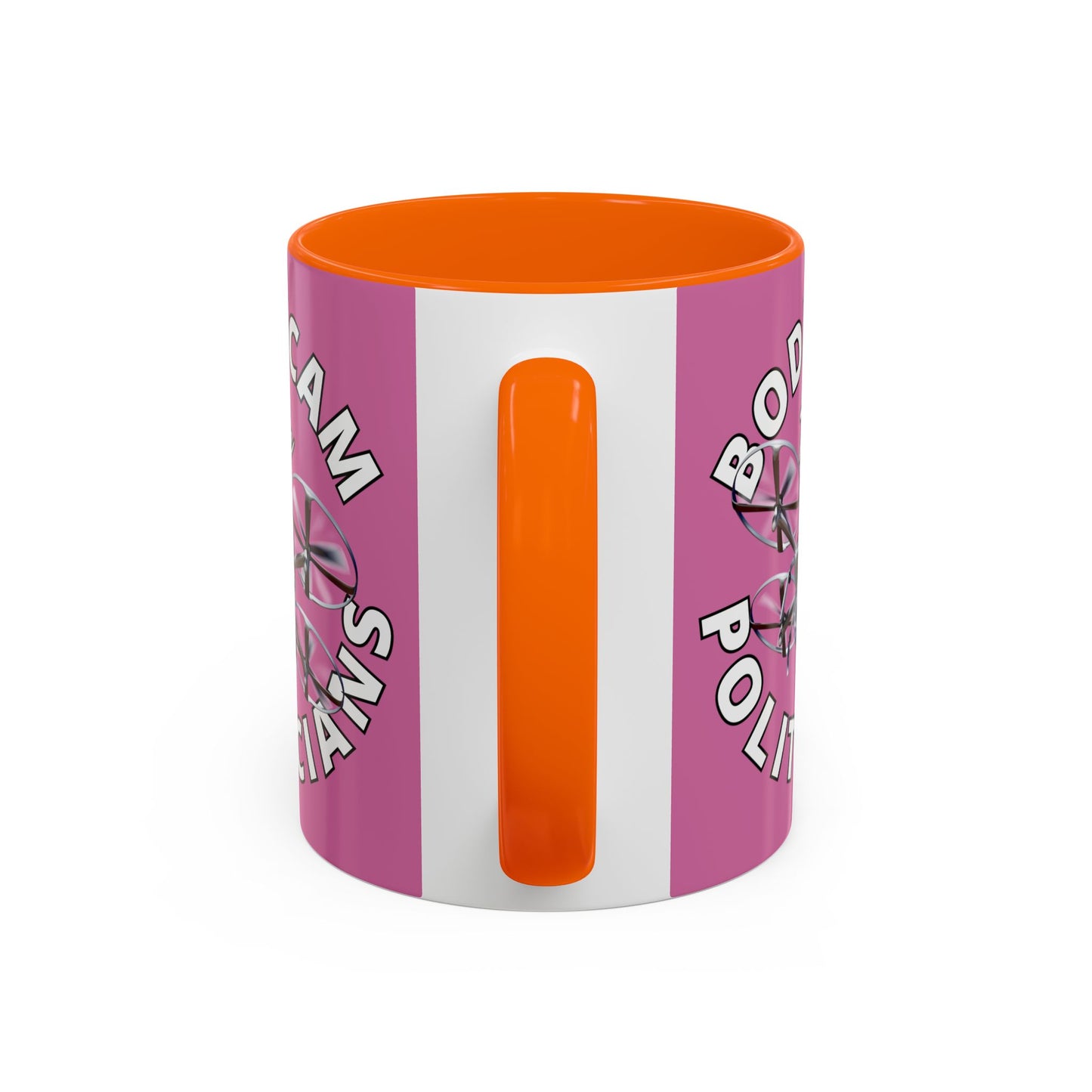 Bodycam the Politicians Drone Pink Accent Mug by theGreenDragonTavern.shop