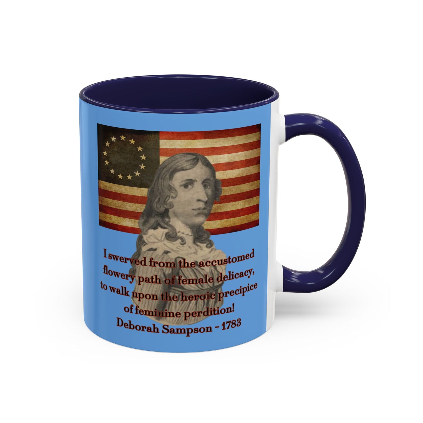 Deborah Sampson, America's Mulan Light Blue Accent Mug by theGreenDragonTavern.shop