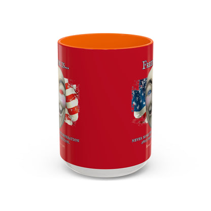 Ronald Reagan Freedom Vendetta Red Accent Mug by theGreenDragonTavern.shop