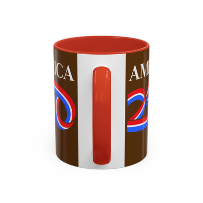 America 250 Brown Accent Mug by theGreenDragonTavern.shop