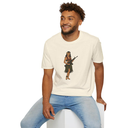 Hula Girl Packin' Heat Light colors Unisex T-Shirt by theGreenDragonTavern.shop