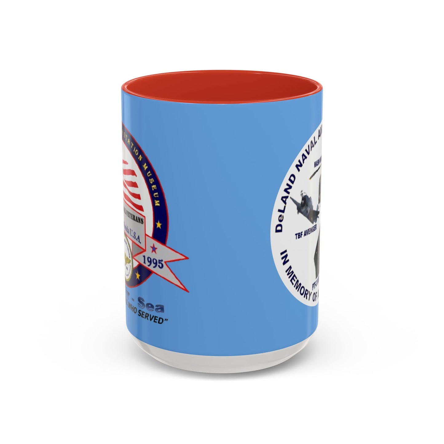 DNASM 2-sided, Founding & Student Art w/WhiteBG Light Blue Accent Mug by theGreenDragonTavern.shop
