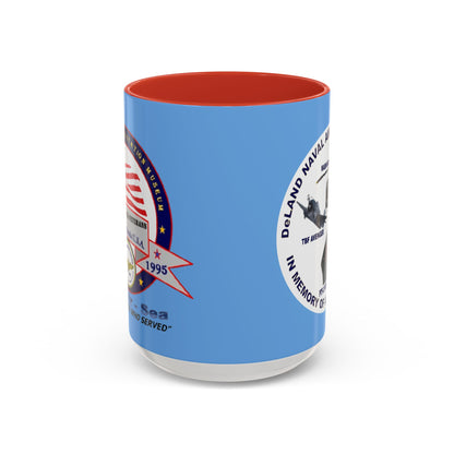 DNASM 2-sided, Founding & Student Art w/WhiteBG Light Blue Accent Mug by theGreenDragonTavern.shop