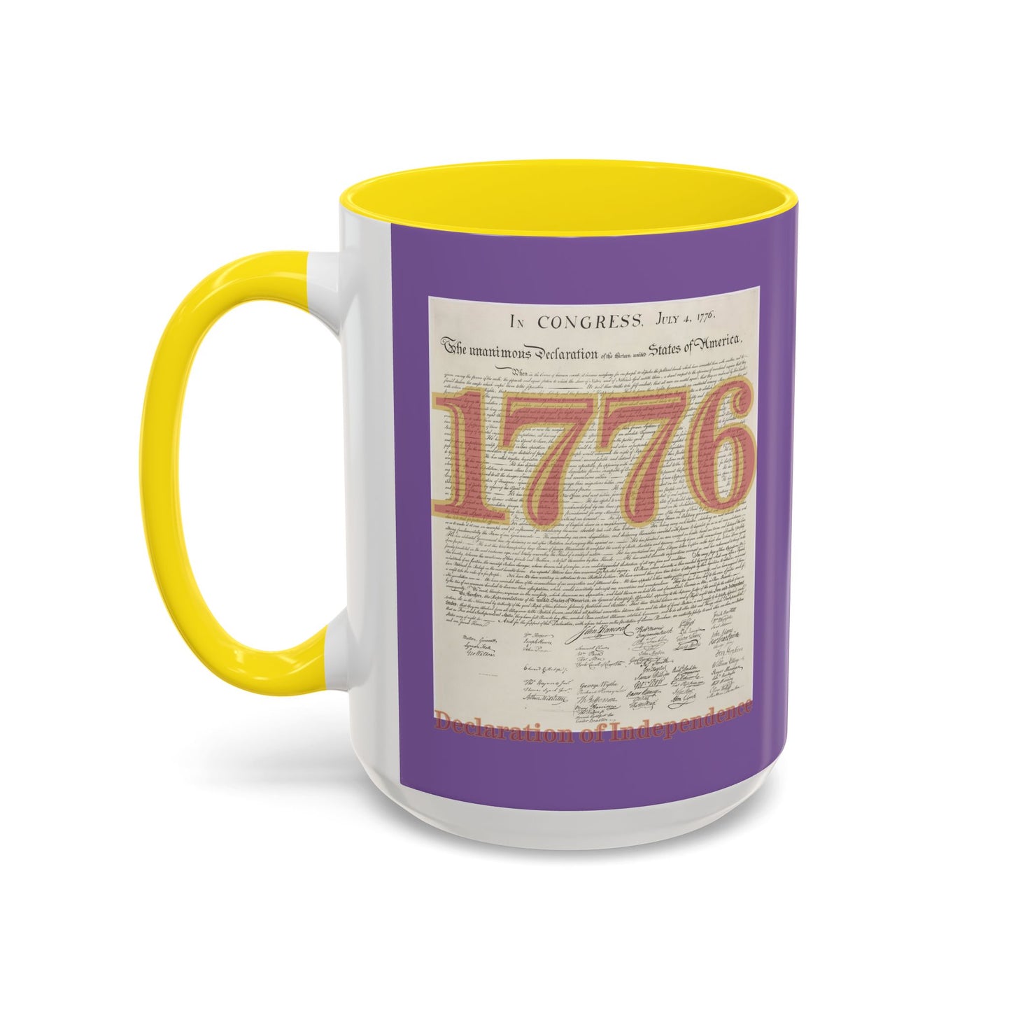 Declaration of Independence Light Purple Accent Mug by theGreenDragonTavern.shop