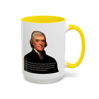We hold these truths to be self-evident White Accent Mug by theGreenDragonTavern.shop