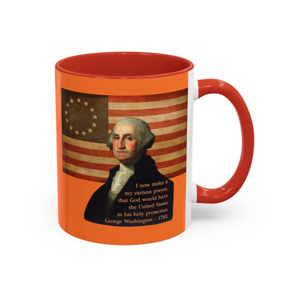 Washington's Earnest Prayer Orange Accent Mug by theGreenDragonTavern.shop