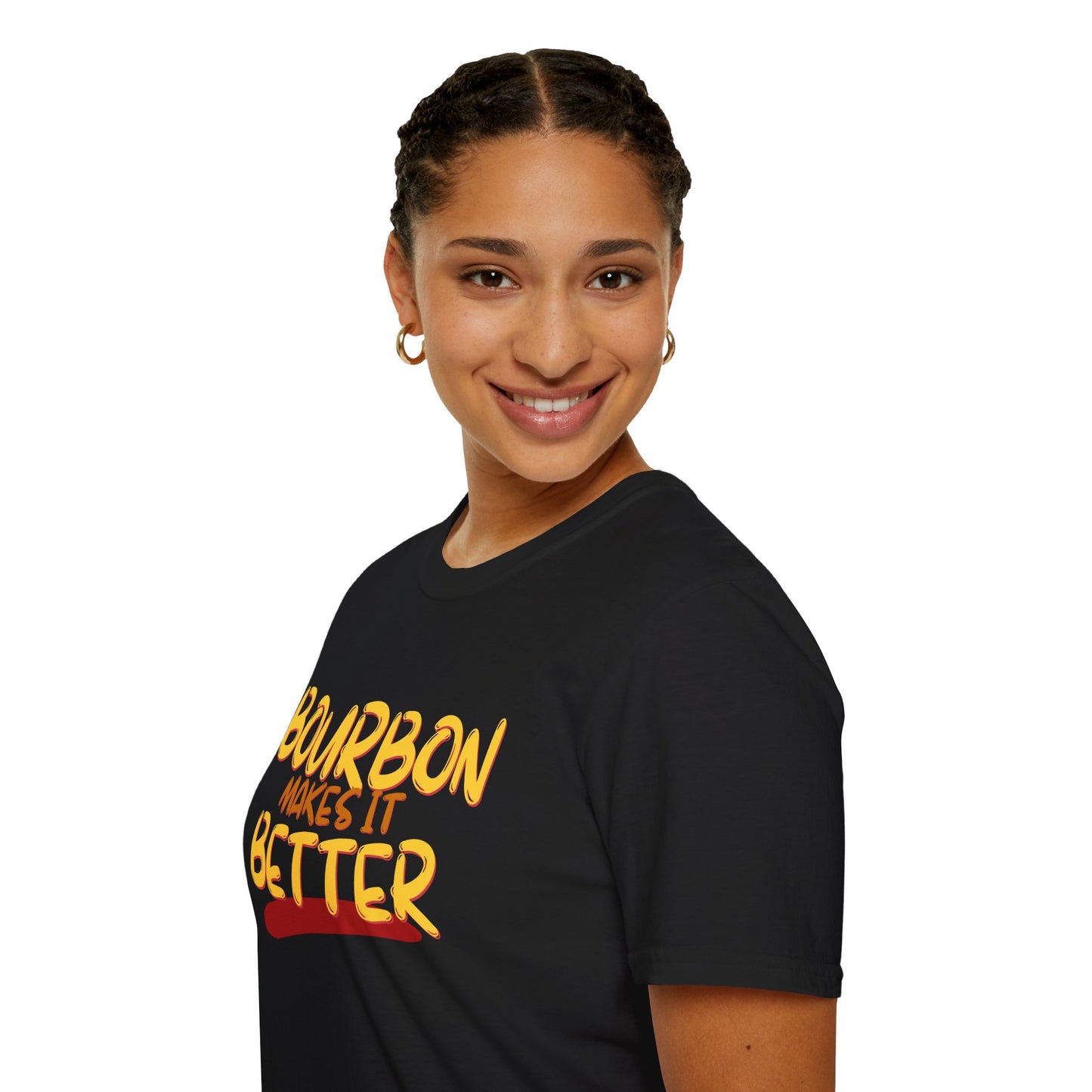 Bourbon makes it better Dark colors Unisex T-Shirt by theGreenDragonTavern.shop
