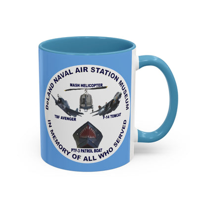 DNASM 2-sided, Founding & Student Art w/WhiteBG Light Blue Accent Mug by theGreenDragonTavern.shop