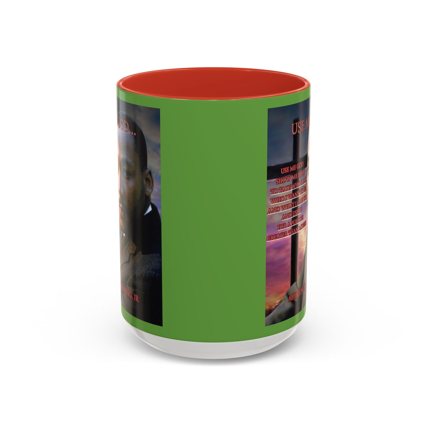 Use Me God, MLK Jr Green Accent Mug by theGreenDragonTavern.shop