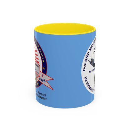 DNASM 2-sided, Founding & Student Art w/WhiteBG Light Blue Accent Mug by theGreenDragonTavern.shop