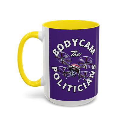 Bodycam the Politicians Drone Dark Purple Accent Mug by theGreenDragonTavern.shop