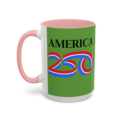 America 250 Green Accent Mug by theGreenDragonTavern.shop