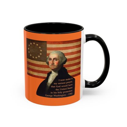 Washington's Earnest Prayer Orange Accent Mug by theGreenDragonTavern.shop