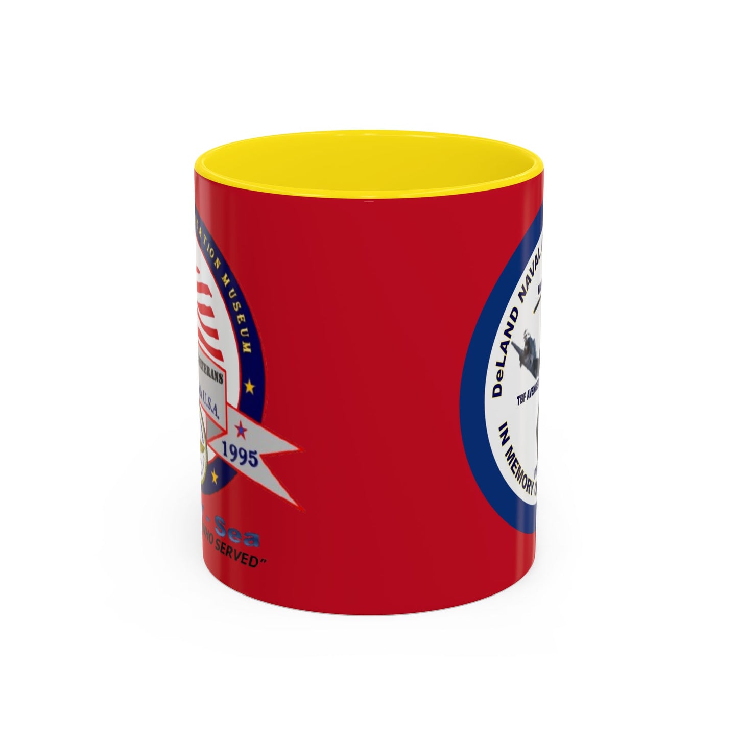 DNASM 2-sided, Founding & Student Art w/Navy Ring Red Accent Mug by theGreenDragonTavern.shop