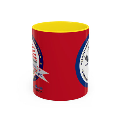 DNASM 2-sided, Founding & Student Art w/Navy Ring Red Accent Mug by theGreenDragonTavern.shop