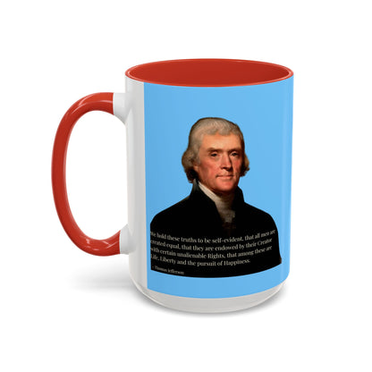 We hold these truths to be self-evident Light Blue Accent Mug by theGreenDragonTavern.shop