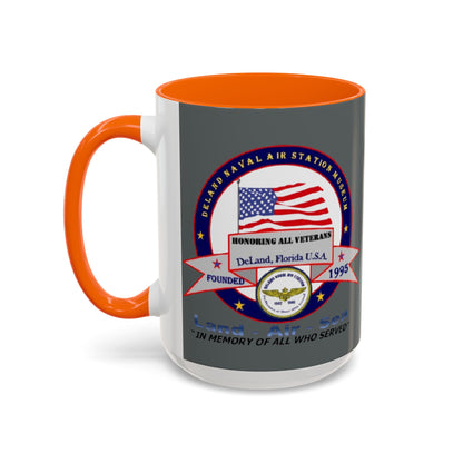 DNASM 2-sided, Founding & Student Art w/Navy Ring Grey Accent Mug by theGreenDragonTavern.shop