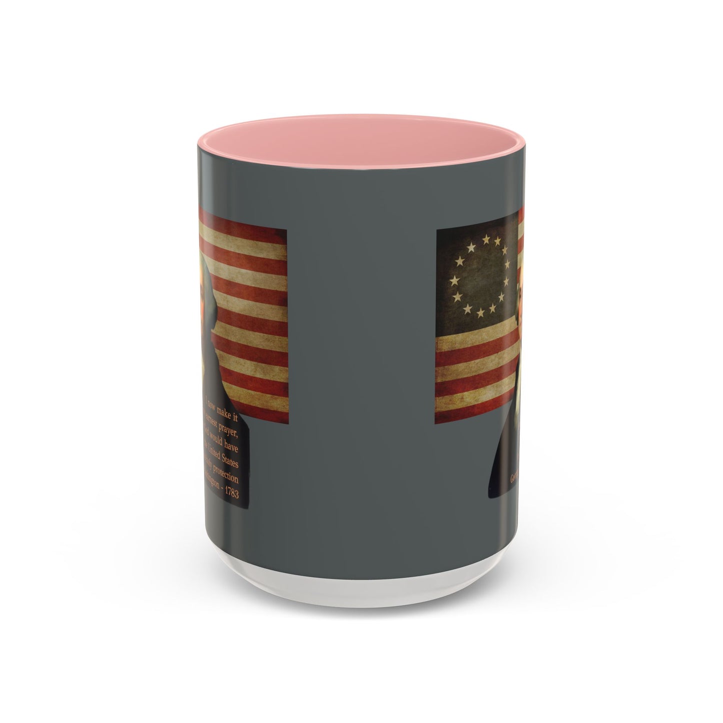 Washington's Earnest Prayer Grey Accent Mug by theGreenDragonTavern.shop