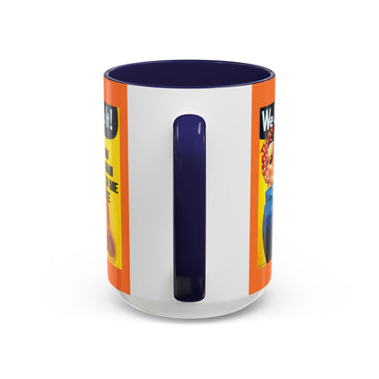 I Am Woman Watch Me Vote Rosie Orange Accent Mug by theGreenDragonTavern.shop