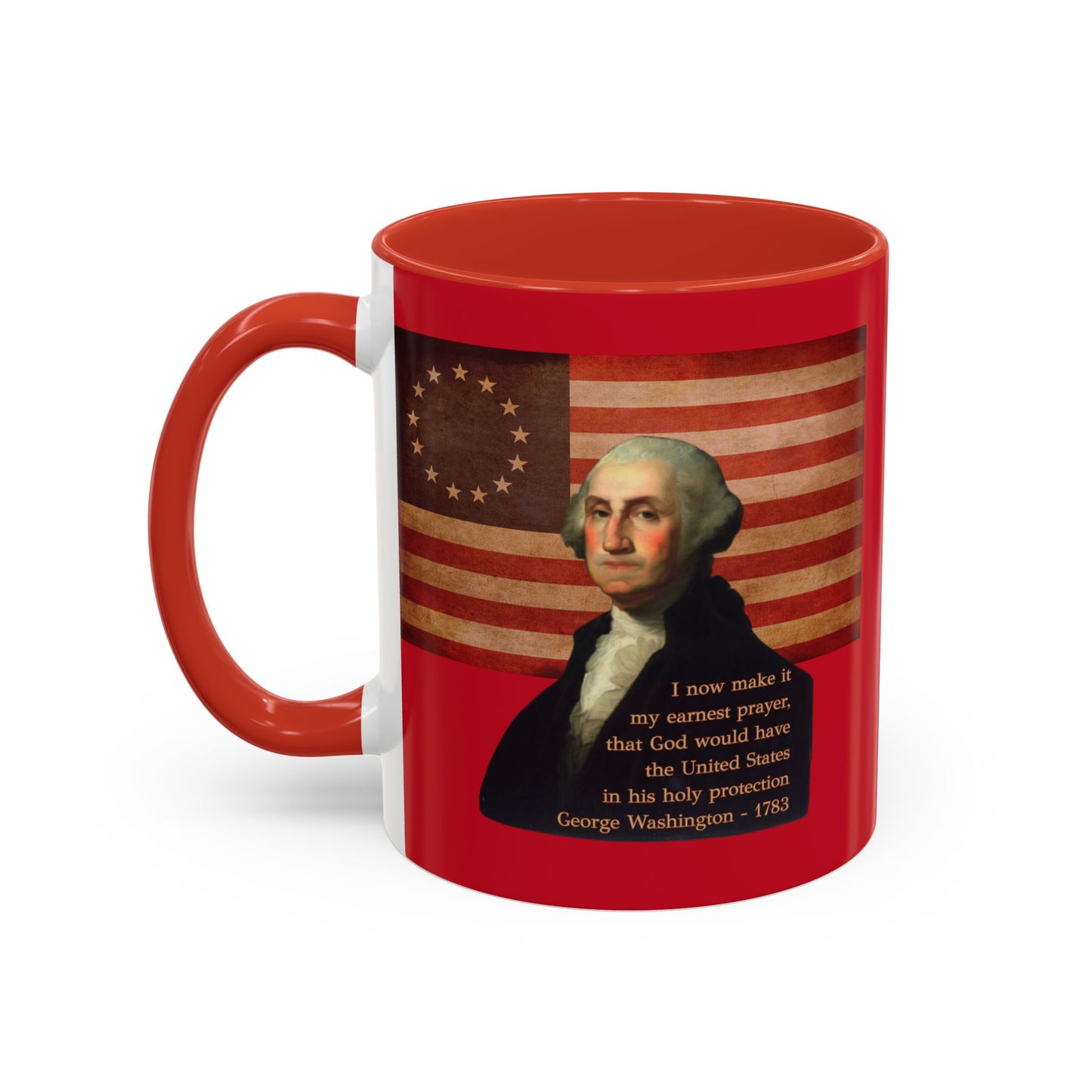 Washington's Earnest Prayer Red Accent Mug by theGreenDragonTavern.shop