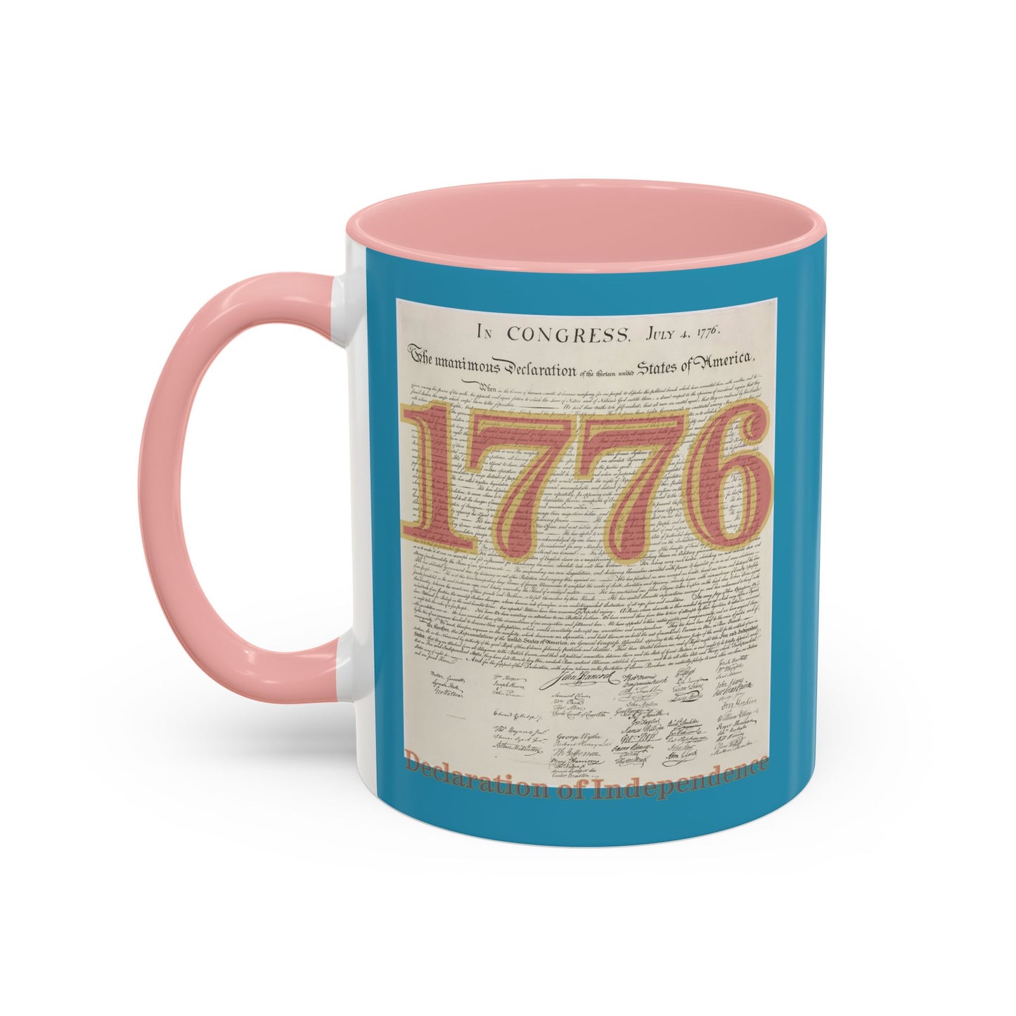 Declaration of Independence Turquoise Accent Mug by theGreenDragonTavern.shop