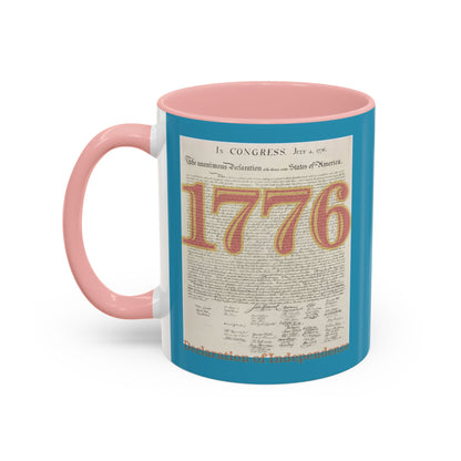 Declaration of Independence Turquoise Accent Mug by theGreenDragonTavern.shop
