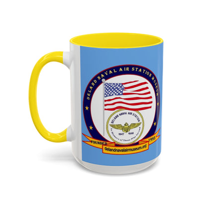 DeLand Naval Air Station Museum Light Blue Accent Mug by theGreenDragonTavern.shop