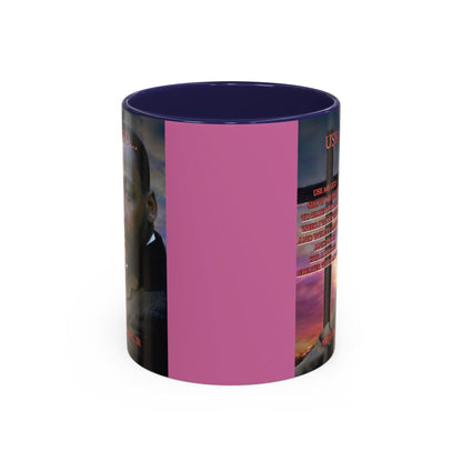 Use Me God, MLK Jr Pink Accent Mug by theGreenDragonTavern.shop