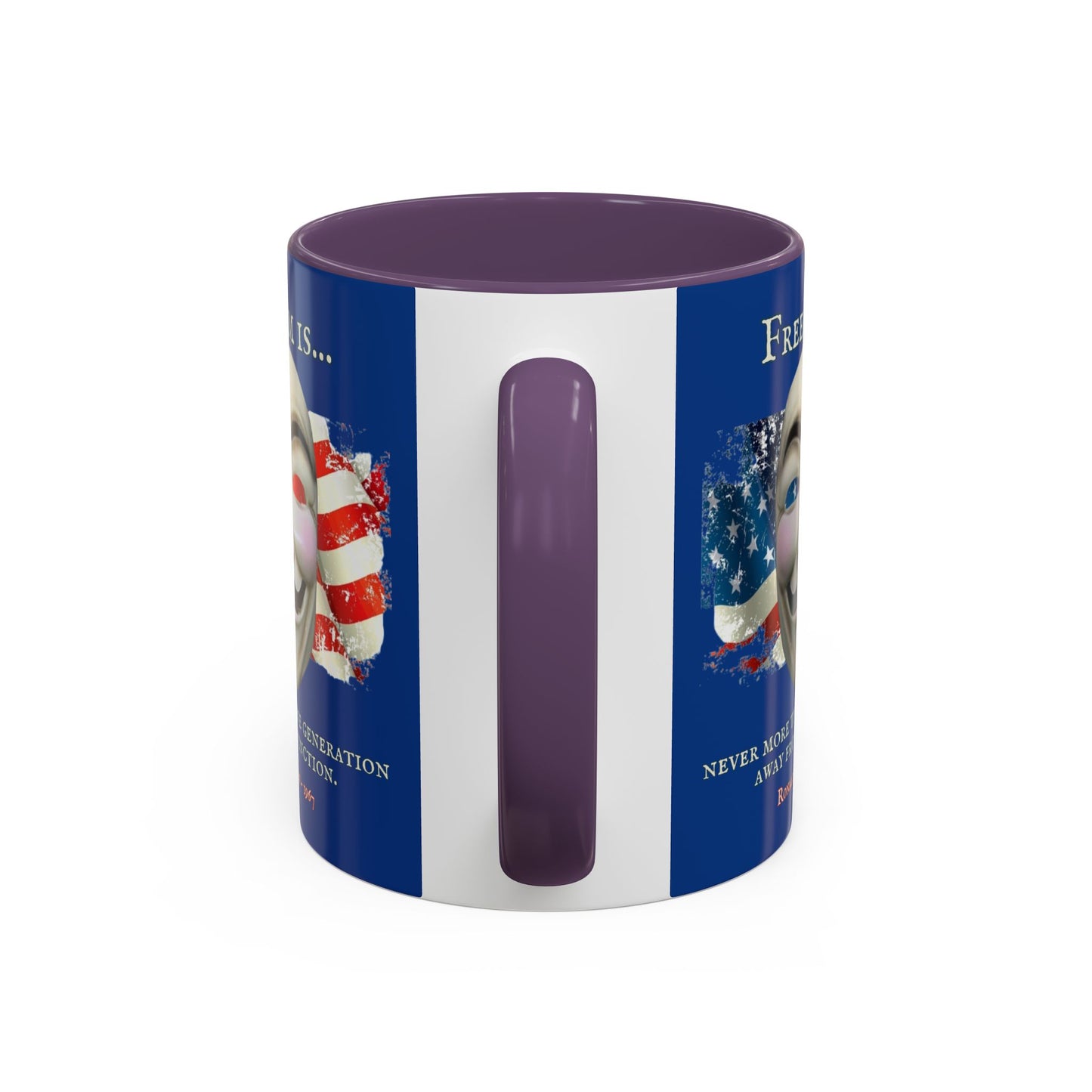 Ronald Reagan Freedom Vendetta Blue Accent Mug by theGreenDragonTavern.shop